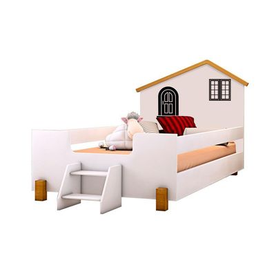 Cama Montessoriana Infantil Preta Branca E Mel Branco