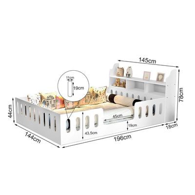 Cama Infantil Casal Com Nicho Helo Branca Branco