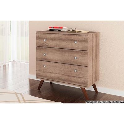 Cômoda Infantil Rt 3018 C/ 3 Gavetas Rustico - Movelbento