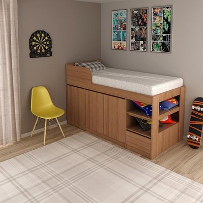 Cama Infantil Juvenil Multifuncional Cm8021 Mdp Amêndoa G69 - Gran Belo