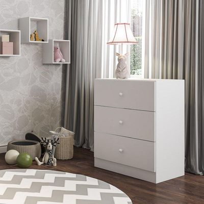 Cômoda Infantil Para Quarto De Bebê Louise 03 Gavetas Branco