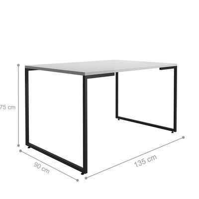 Conjunto Mesa Minimalista E Estante ártemis Branco Preto