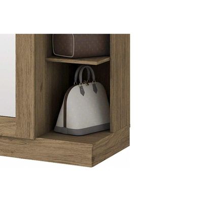 Armário Sapateira Quarto Duetto C/ 1 Porta C/ Espelho Branco - Henn