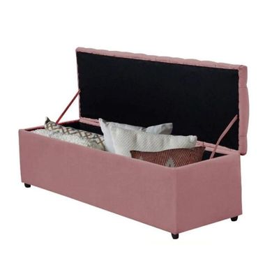 Báu Calçadeira Sapateira Dubai 1,20 Mt-Veludo Rosa