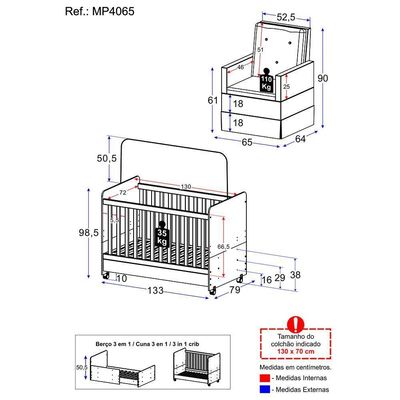Berço Americano 3X1 Com Poltrona Pimpolho Mp4065
