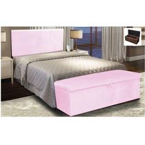 Kit Calçadeira e Painel Clean 160 Cm Suede Rosa Bebê D´rossi