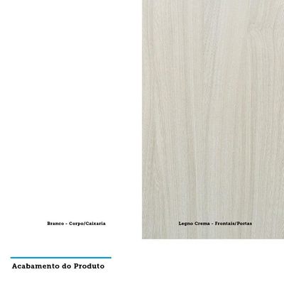 Mesa De Cabeceira 2 Gavetas 60,5cm Branco C/Legno Crema