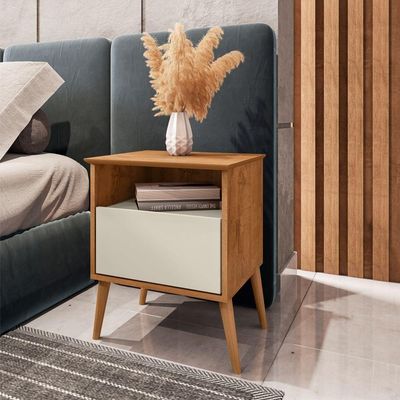 Conjunto De Mesa De Cabeceira Moreira Naturalle Off White