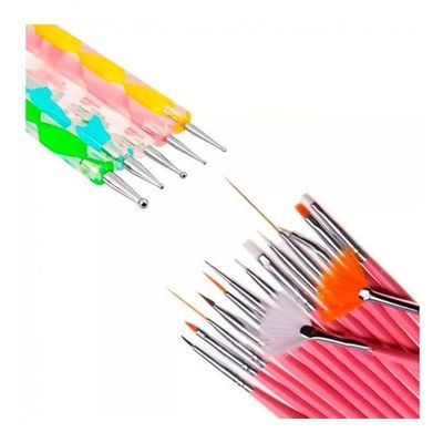 Kit Manicure 15 Pincéis + 10 Boleadores Profissional