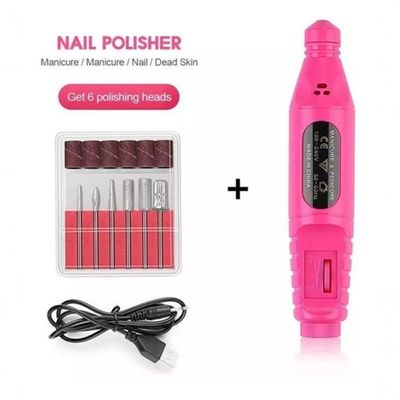 Lixadeira Lixa Motor Unha Elétrica Profissional Bivolt Rosa Bivolt