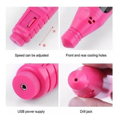Lixadeira Lixa Motor Unha Elétrica Profissional Bivolt Rosa Bivolt