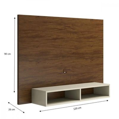 Painel Para Tv Até 40" Jazz Viero Móveis Imbuia C/Off White
