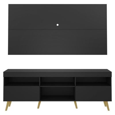 Rack Com Painel E Suporte Tv 65" Retrô Multimóveis V3134