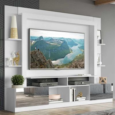 Estante Com Suporte Tv 65" C/ Espelho Oslo Multimóveis V3382