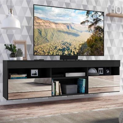 Rack Tv 65" Suspenso Espelho 2 Portas Multimóveis V3331