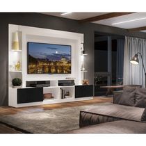 Estante Tv 65" Com Leds Berlim MultimóveisV3392 Branca/Preta