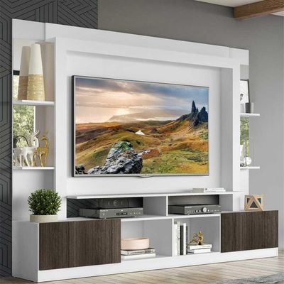 Estante Tv 65" Prateleiras C/ Espelho Oslo Multimóveis V3393
