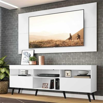 Rack Com Painel E Suporte Tv 65" Retrô Multimóveis V3134