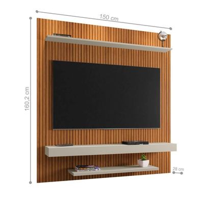 Painel Para Tv 60" Paris Ripado Off White