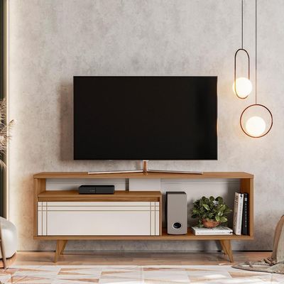 Rack Para Sala Tv Até 60" Nt1285 Freijó Trend/off White Notável Móveis Freijó/off White