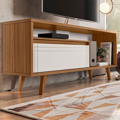 Rack Para Sala Tv Até 60" Nt1285 Freijó Trend/off White Notável Móveis Freijó/off White