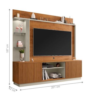 Home Com Prateleria Hamburgo Naturalle Off White Ripado