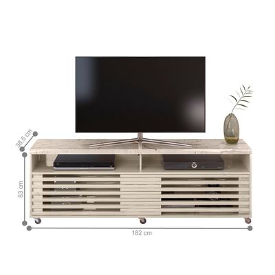 Bancada Para Tvs Até 65 Polegadas Rollo Calacata Off-white