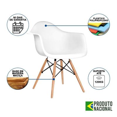 Mesa Jantar Industrial Quadrada 90Cm Branca Base V Ferro Branco Com 4 Poltronas Brancas Cor: Branco