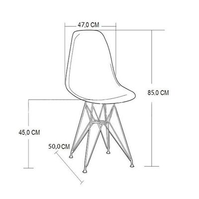 Mesa Jantar Industrial Quadrada 90Cm Amêndoa Base V Com 4 Cadeiras Brancas Ferro Preto Cor: Amendoa