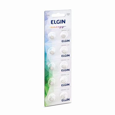 Bateria Alcalina Elgin Lr621 1.5v Cartela Com 10 Unidades