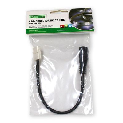 Conector Taschibra A34 Dc 2 Fios De Fita Led Slim Para Fonte