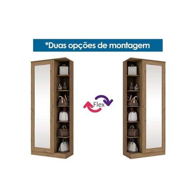 Armário Multiuso Juvenil Duetto 1 Porta C/espelho Branco - Henn