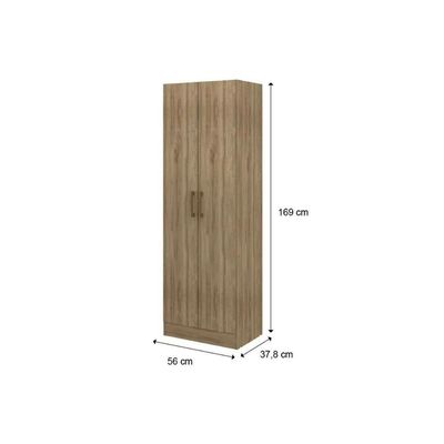 Armário Multiuso Casal 525 C/ 2 Portas Noce - Carraro