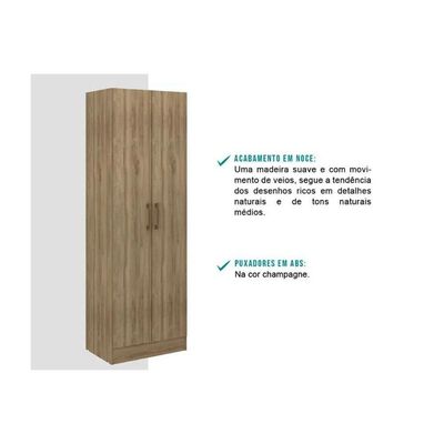 Armário Multiuso Juvenil 525 C/ 2 Portas Noce - Carraro
