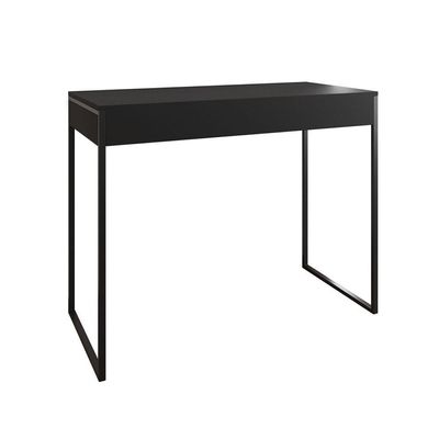 Aparador Industrial Retangular Califórnia Preto 137X40Cm Base Ferro Preto Cor: Preto