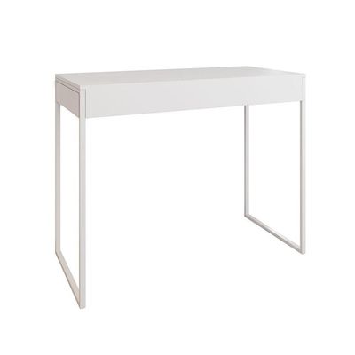 Aparador Industrial Retangular Califórnia Branco 137X40Cm Base Ferro Branco Cor: Branco