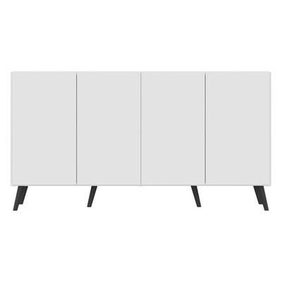 Aparador Buffet 4 Portas Multimóveis V3556 Branco/Preto