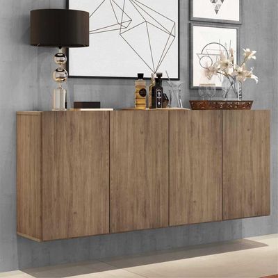 Aparador Buffet 4 Portas Viena V3604 Rustic/Preto