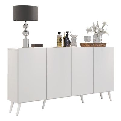 Aparador Buffet 4 Portas Multimóveis V3556 Branco