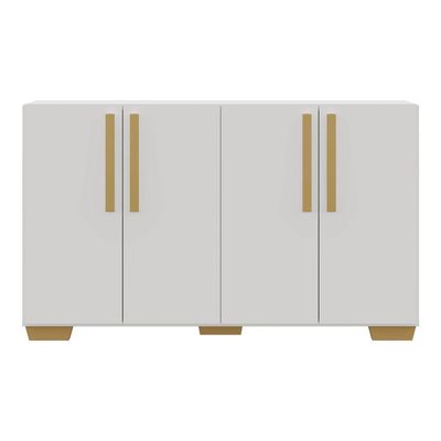 Aparador Buffet 4 Ptas Viena V3607 Branco/Natural