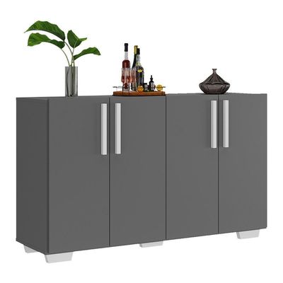 Aparador Buffet 4 Portas Multimóveis V3562 Rustic/preto