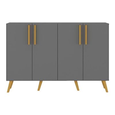 Aparador Buffet 4 Portas Vegas V3563 Rustic/Preto