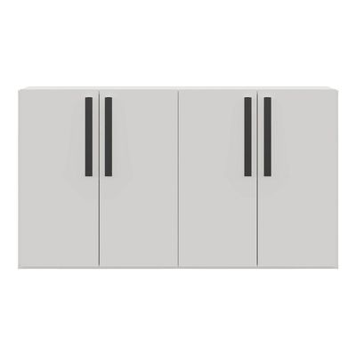 Aparador Buffet 4 Portas Viena V3604 Branco/Preto