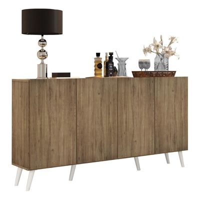 Aparador Buffet 4 Portas Vegas V3562 Rustic/Branco