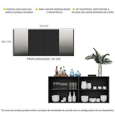 Aparador Buffet 4 Portas Multimóveis V3558 Rustic Rustic