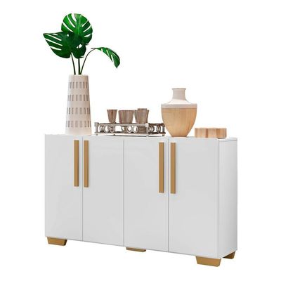 Aparador Buffet 4 Ptas Viena V3607 Branco/Natural