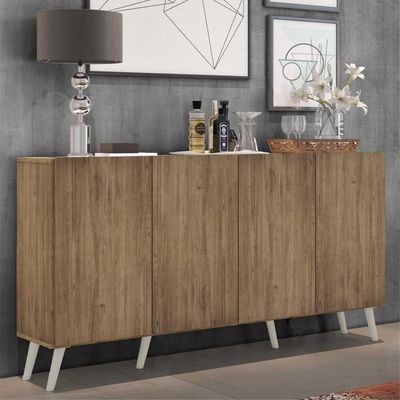 Aparador Buffet 4 Portas Vegas V3562 Rustic/Branco