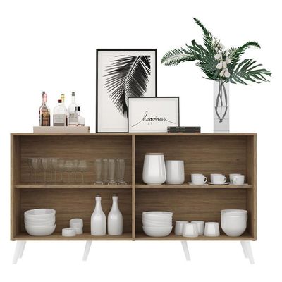 Aparador Buffet 4 Portas Vegas V3562 Rustic/Branco