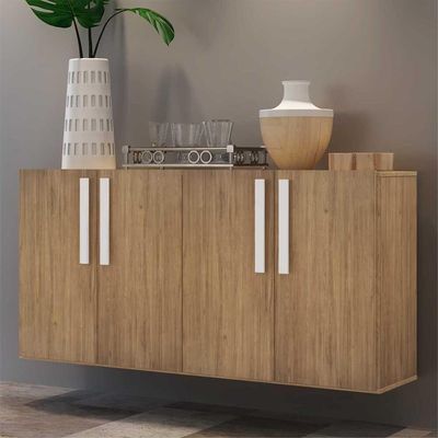 Aparador Buffet 4 Portas Viena V3606 Rustic/Branco