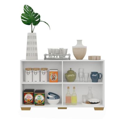 Aparador Buffet 4 Ptas Viena V3607 Branco/Natural